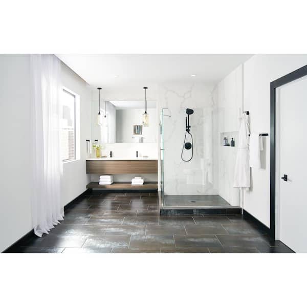 Shower Rail System with 2-Function Diverter in Matte Black (Valve Not Included)