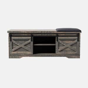 17.72 in. H x 15.35 in. W. Old Pine Shoe Storage Bench