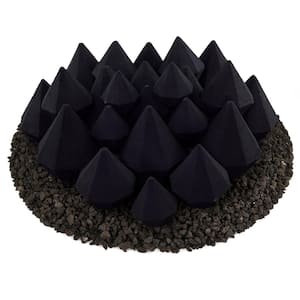 Ceramic Fire Diamonds in Black Mixed in Other Fire Pit and Fireplace Outdoor Heating Accessory (23-Pack)