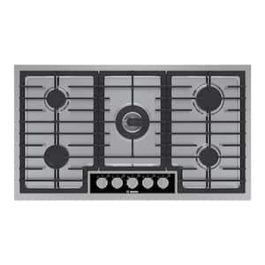 Benchmark Series 36 in. Gas Cooktop in Stainless Steel with 5 Burners including 18,000 BTU Burner