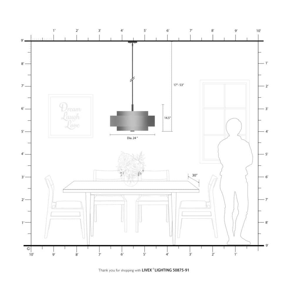 Sheffield Contemporary 5-Light LED Drum Pendant in Brushed Nickel