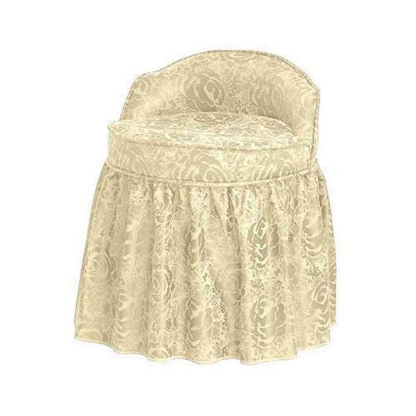 Home Decorators Collection Delmar Swivel Lowback/Ivory Vanity Stool with Skirt