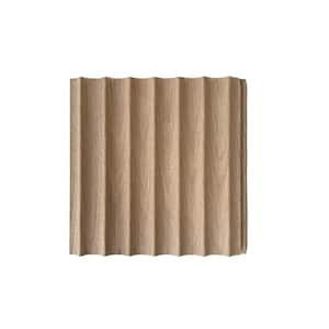 Sample - Fluted Solid Oak 1/2 in. x 5.5 in. W x 5.5 L in. Unfinished Natural Wood Thin Scallop Slat Wall Panel (1-Piece)