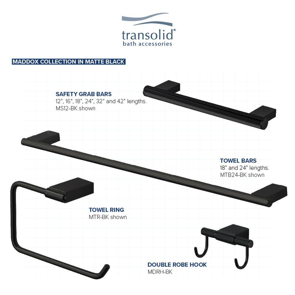 Maddox 32-Inch Black Stainless Steel Grab Bar
