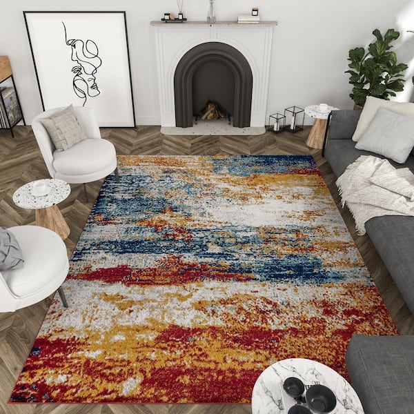 Tayse Rugs Festival Abstract Multi-Color 8 ft. x 11 ft. Indoor Area Rug  FST8900 8x11 - The Home Depot