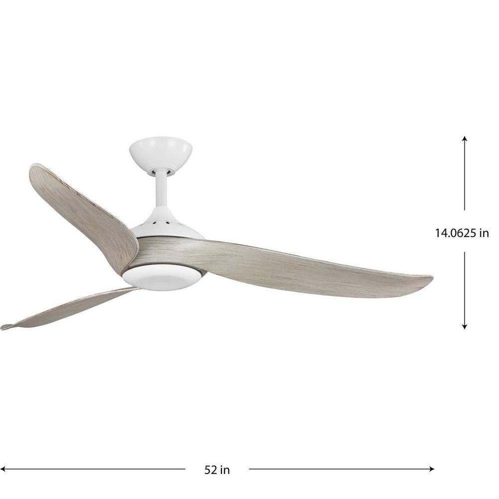 Conte 52" Satin White Ceiling Fan with LED Light and Remote