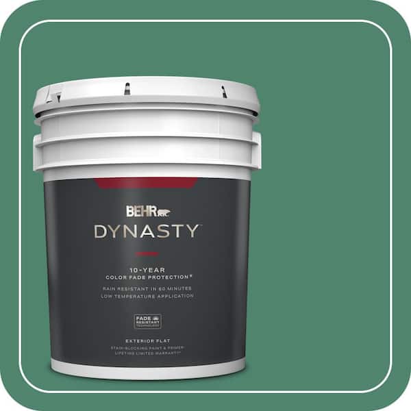 BEHR DYNASTY 5 gal. #480D-6 Billiard Room Flat Exterior Stain-Blocking Paint & Primer