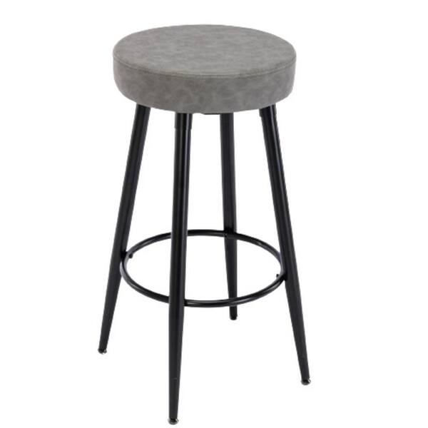 GOJANE 30.31 in. Pink Backless Metal Counter Height Bar Stools