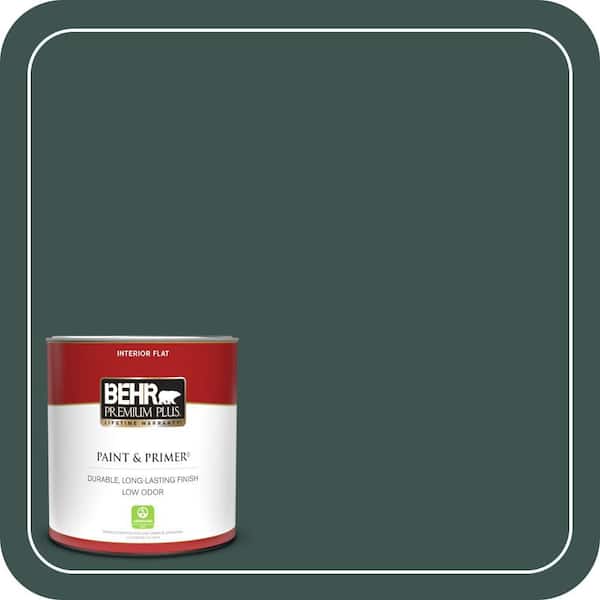 BEHR PREMIUM PLUS 1 qt. #480F-7 Sycamore Tree Flat Low Odor Interior Paint & Primer