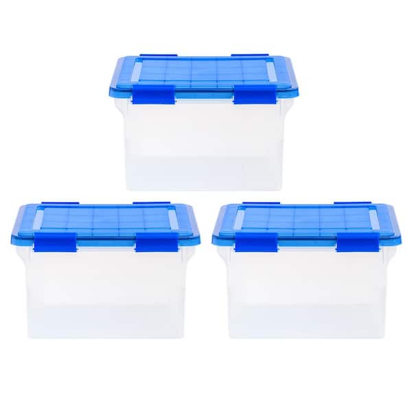 Stackable Plastic Legal/Letter File Storage Tote - Set of 3
