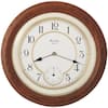 Bulova 14 in. Solid Oak Wall Clock C4596 - The Home Depot