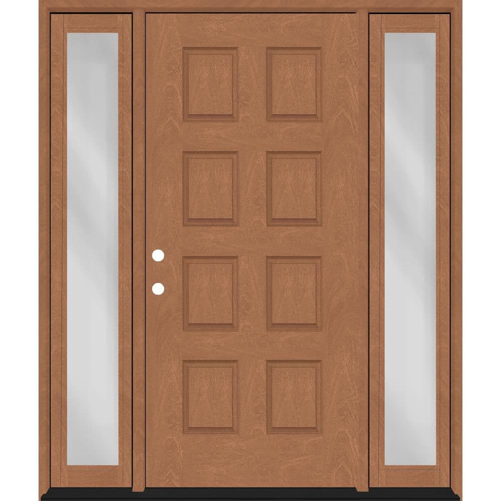 Regency 74 in. x 80 in. 8-Panel RHIS AutumnWheat Mahogany Fiberglass Prehung Front Door w/14in. SLs w/ 6-9/16 Jamb price history on PriceWatchPro