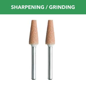 1/4 in. Rotary Tool Aluminum Oxide Pointed Cone Shaped Grinding Stone (2-Pack)