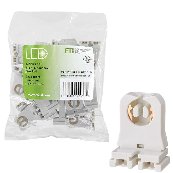 hvad som helst i går Hvad ETi LED Light Bulb Accessory Universal Non-Shunted Socket (20-Pack)  BIPIN-20 - The Home Depot