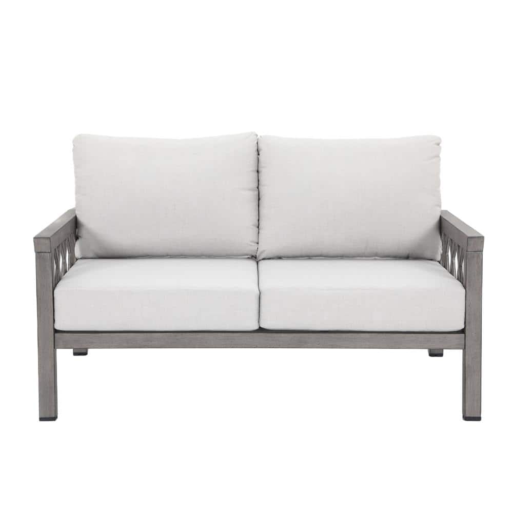 Aluminum Outdoor Patio Loveseat Sofa with Washable CushionGuard Cushions, Limed Oak (1 Pack) price history on PriceWatchPro