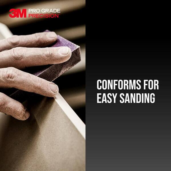 3M - Pro Grade Precision 2-1/2 in. x 4-1/2 in. x 1 in. 60-Grit Coarse Block Sanding Sponge (2-Pack)