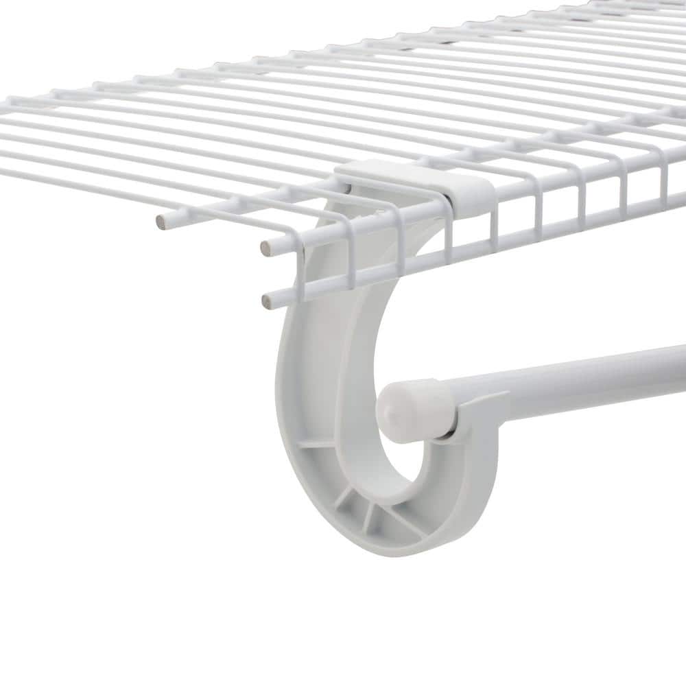 White Adjustable Steel Wall-Mounted Closet Organizer Kit
