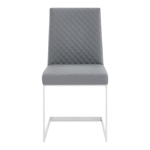 Armen Living Copen Brushed Stainless, Brushed Chrome Grey Dining Chairs