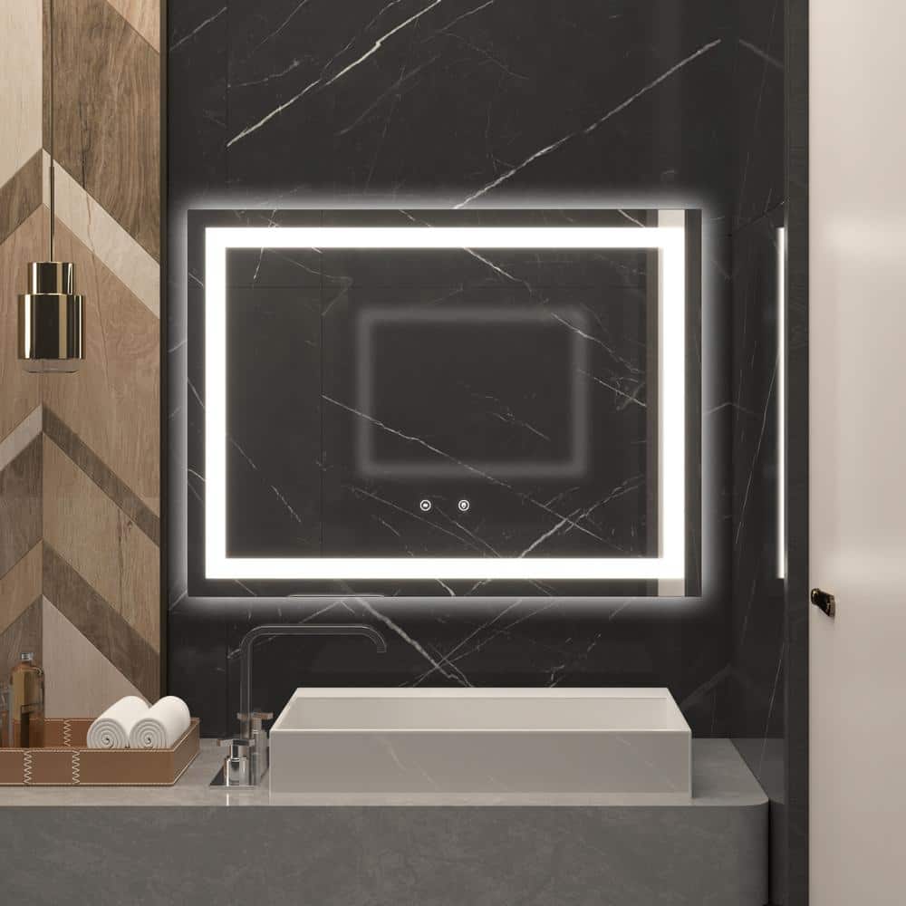 Luminous Crystal 32"x24" Frameless LED Bathroom Vanity Mirror
