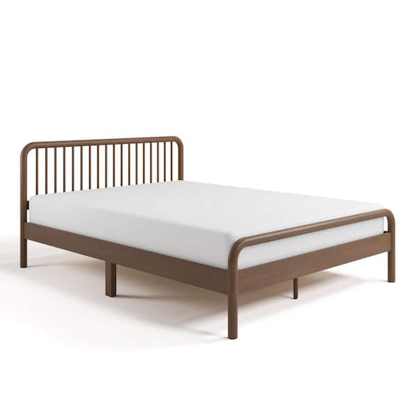 Porto Hazelnut Brown Wood Frame Queen Platform Bed