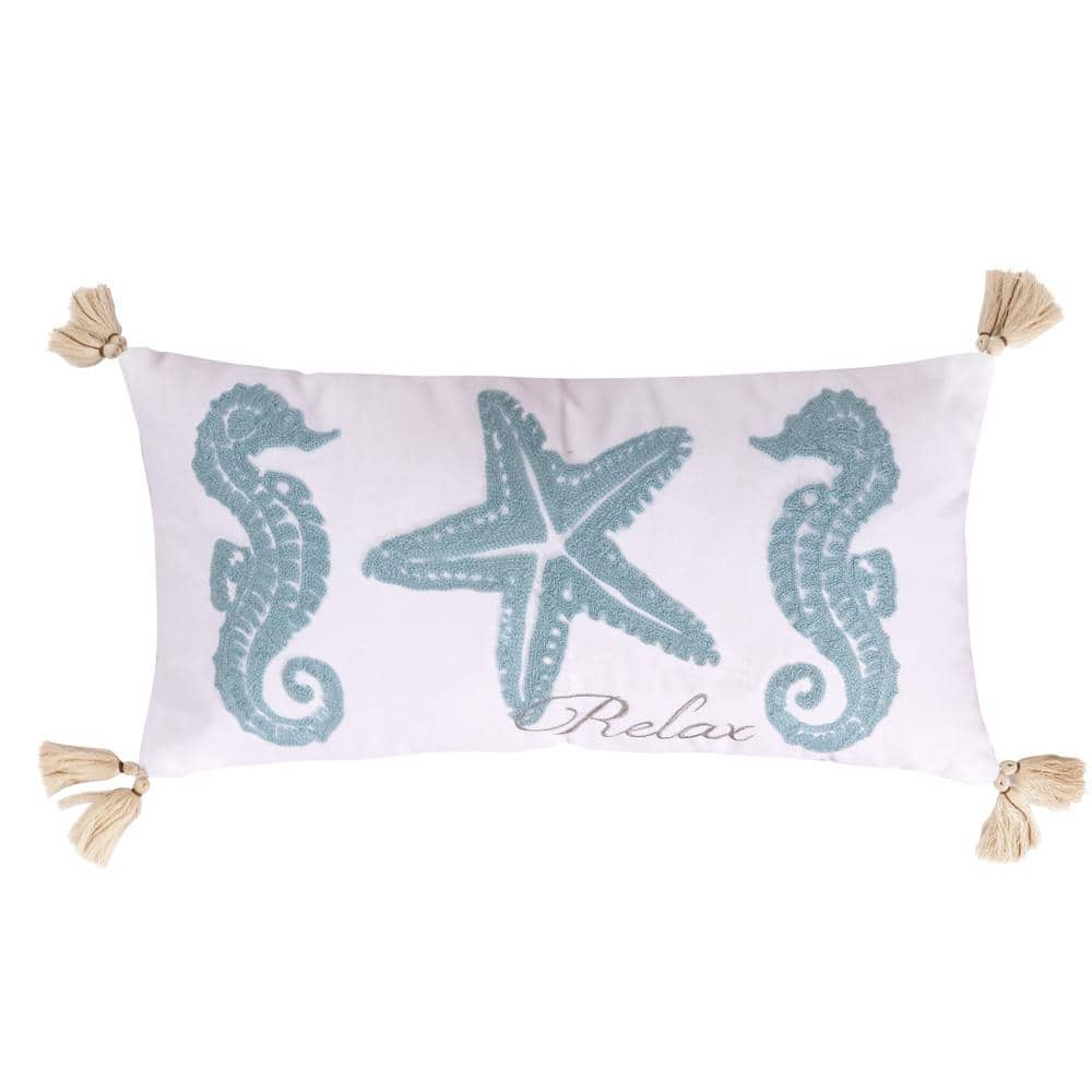 Birds' Feet pillow coastal blue CBF15