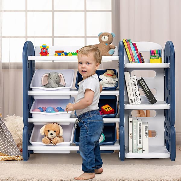 Plastic Storage Cart, Kids Toy Storage Rack, 2/3/4 Tier Cart With