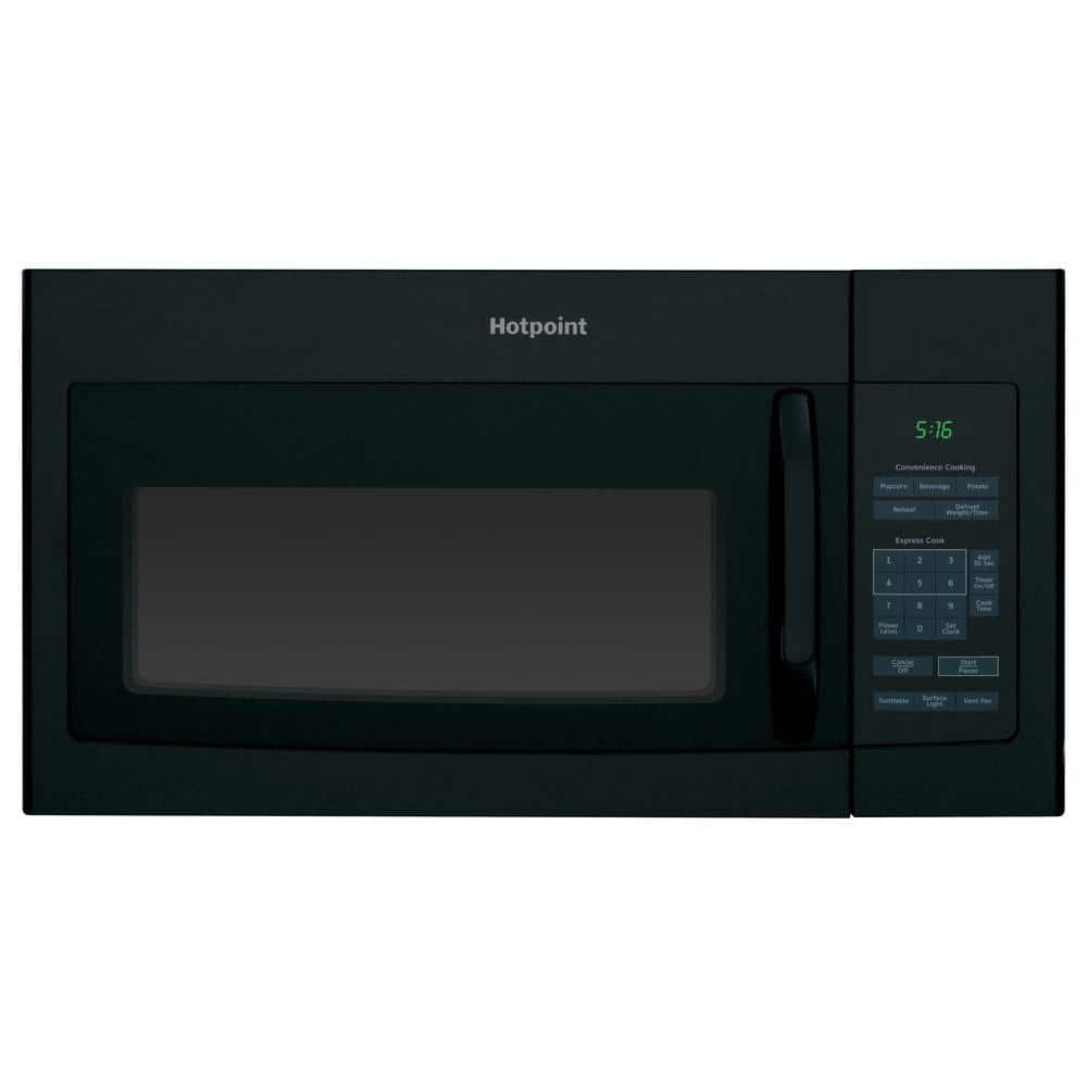 Hotpoint 1.6 cu. ft. 1000-Watt Over the Range Microwave in Black