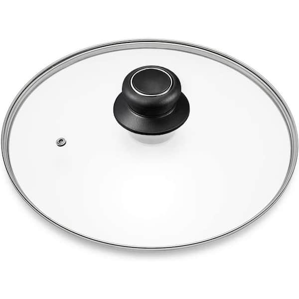 15 in. Clear Tempered Glass Lid with Stainless Steel Rim, Shatter-Resistant Pan Cover for Skillets, Pots