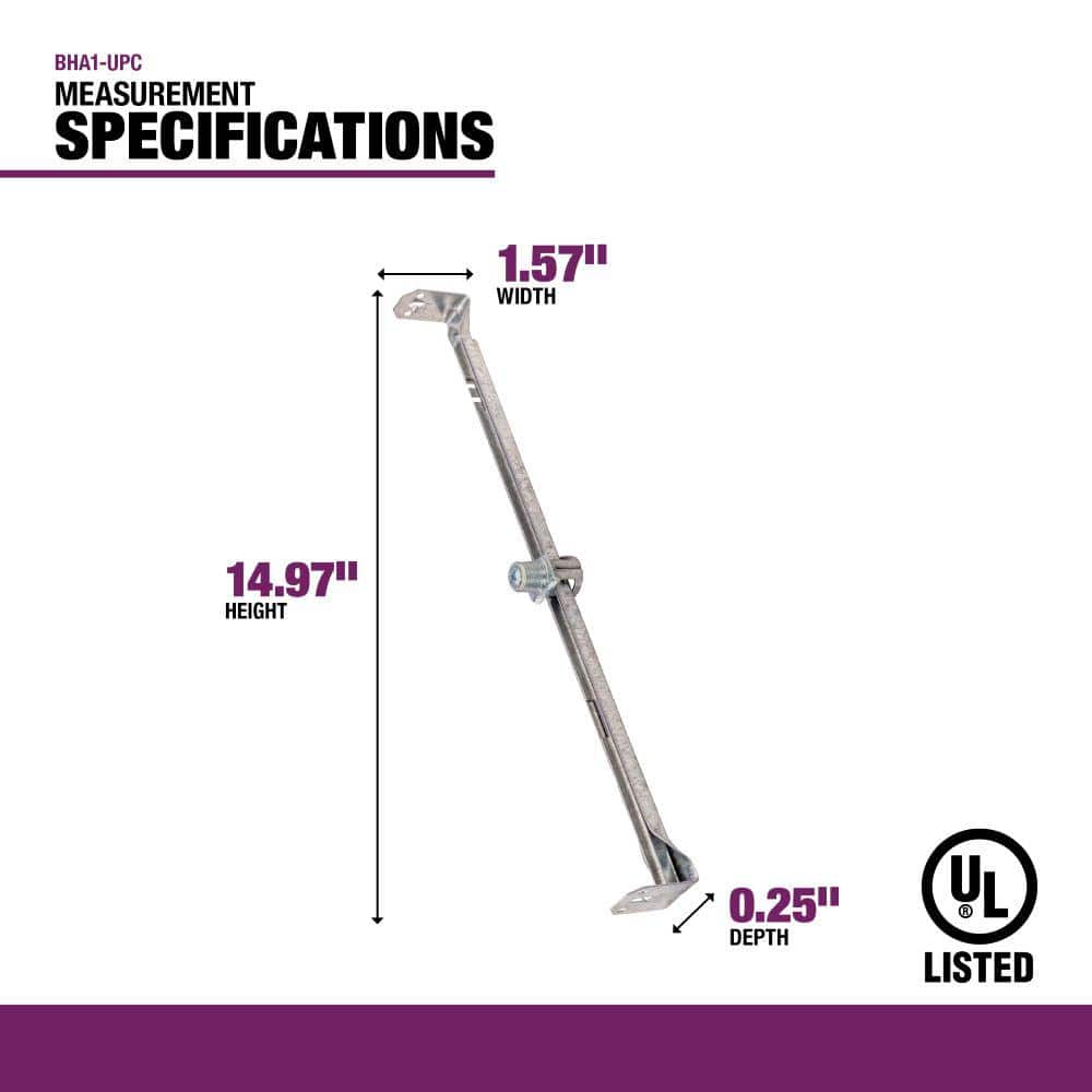 Adjustable Zinc-Coated Steel Bar Hanger 16-24 Inch