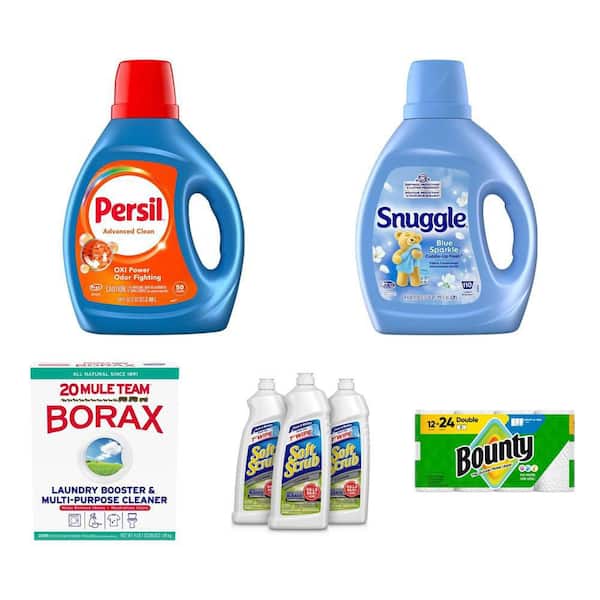 84 oz. Laundry Detergent, 74.8 oz. Fabric Softener, 65 oz. Borax, 36 oz. Cleaner and Paper Towel