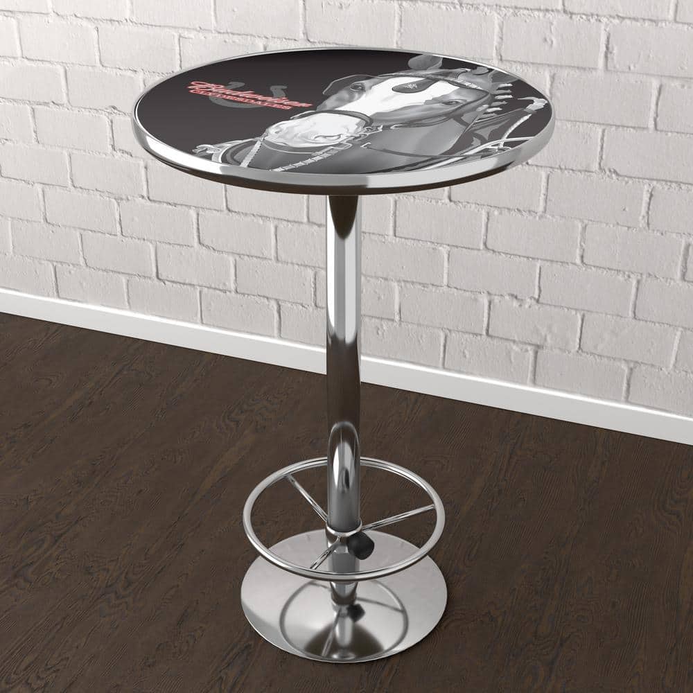 Budweiser Clydesdale Black 42 in. Bar Table