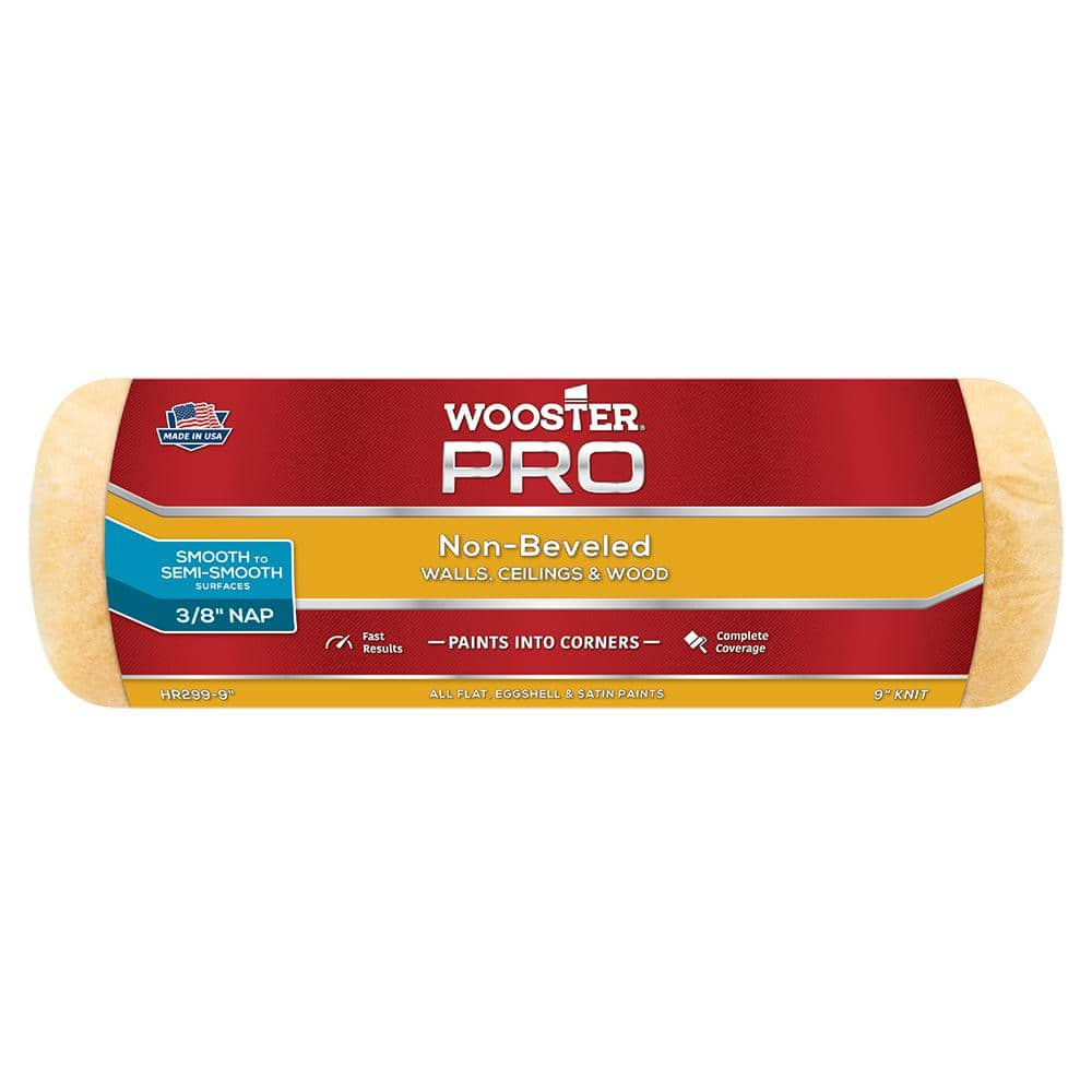 Wooster 9 in. x 3/8 in. Pro High Density Knit Non-Beveled Roller Cover  0HR2990090 - The Home Depot