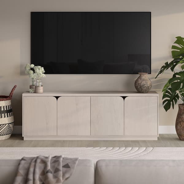 Meyer&Cross Fitzroy 70 in. Alder White TV Stand Fits TV's Up to 78