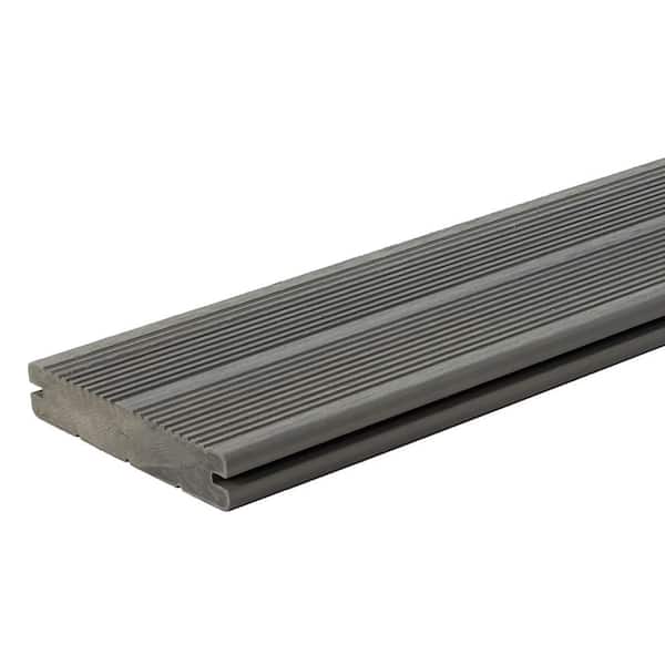 Unbranded 1x6-12' Skyline Decking-Graphite Architectural / Traditional Grooved Edge Fully Encapsulated (Actual Size: 7/