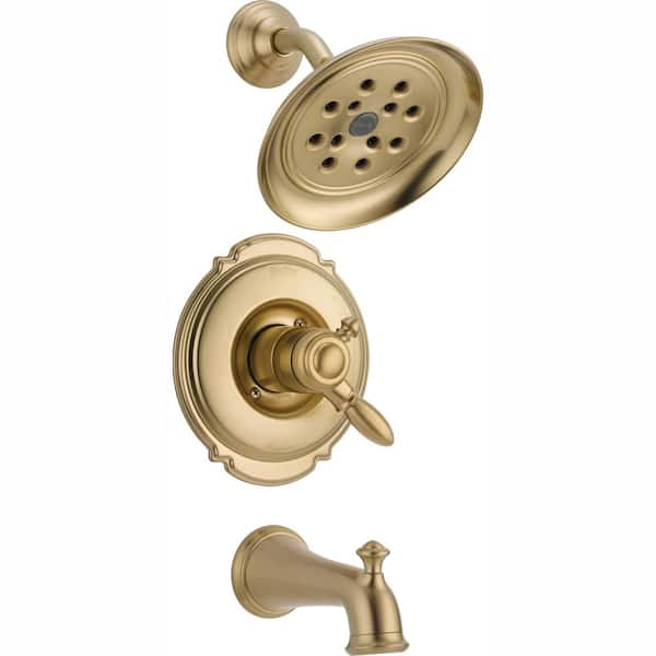 Delta Victorian 1-Handle H2Okinetic Tub and Shower Faucet Trim Kit in Champagne Bronze (Valve Not Included)