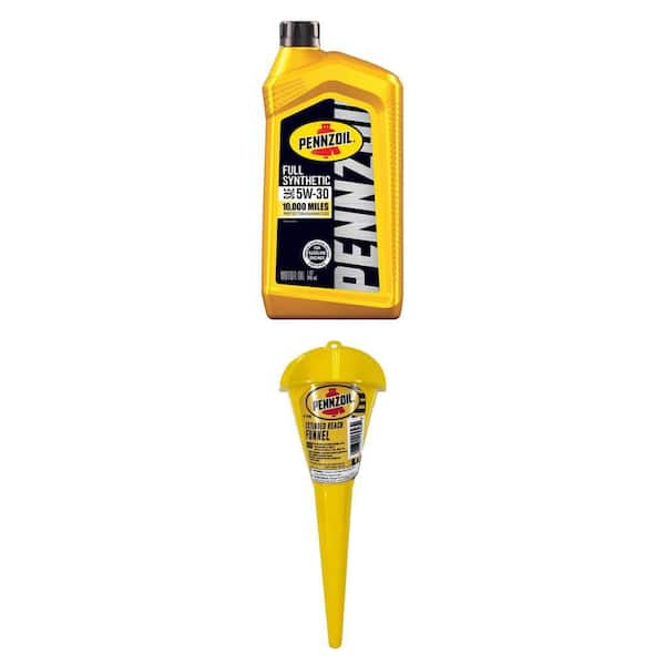 Full Synthetic SAE 5W-30 Motor Oil 1 qt. and Extended Reach Funnel Combo (2-Piece)