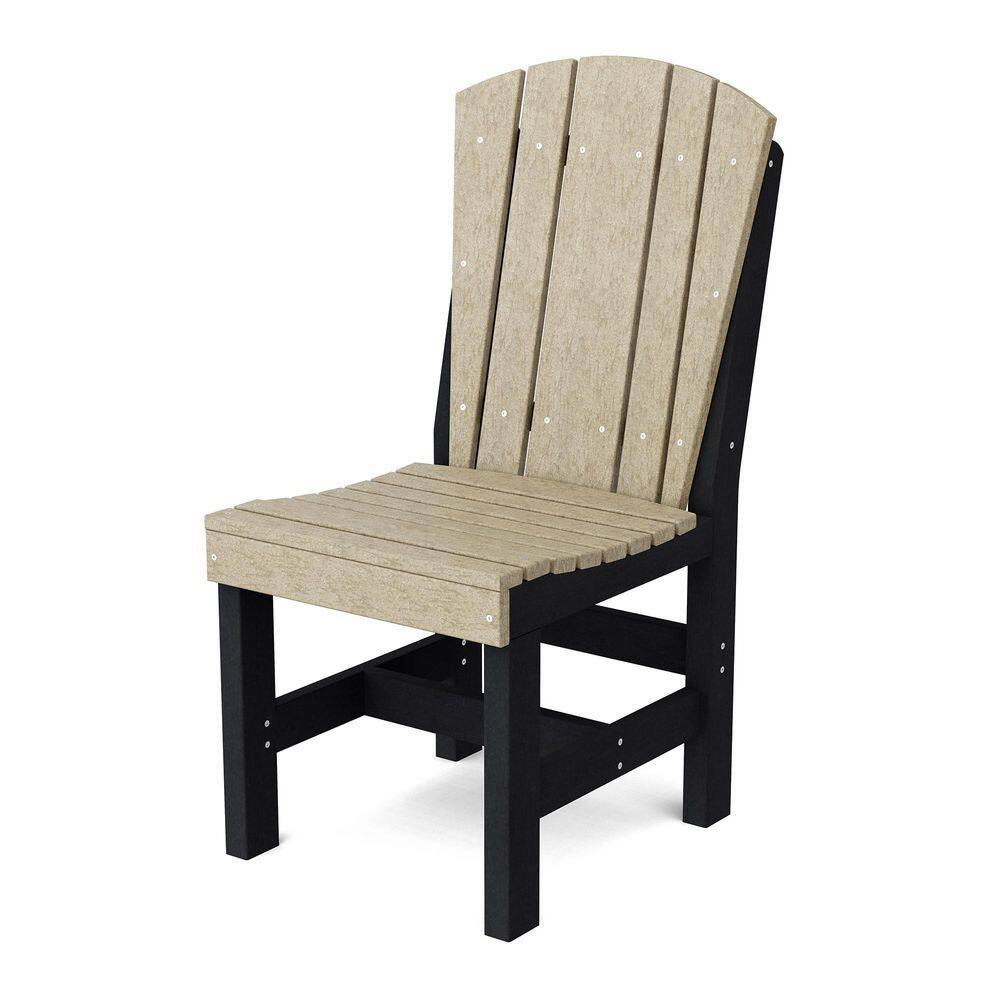 Heritage Weathered Wood and Black HDPE Plastic Outdoor Dining Side Chair price history on PriceWatchPro
