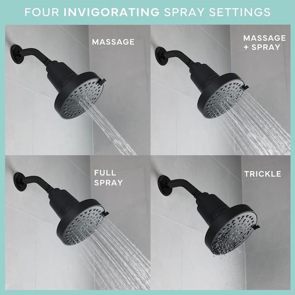 DANCO Seventy 4-Spray Patterns 5.5 in. Wall Mount Filtered Fixed