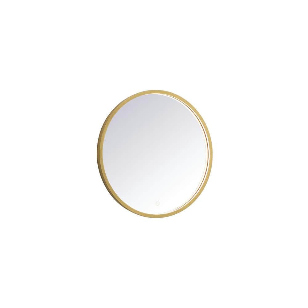 Timeless Home 24 in. W x 24 in. H Modern Round Aluminum Framed LED Bathroom