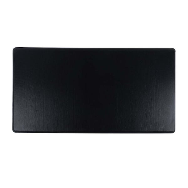 20.08 in. x 38.98 in. Black Thickened Kitchen PU Leather Non-Slip Floor Mat, Anti Fatigue Rug for Kitchen