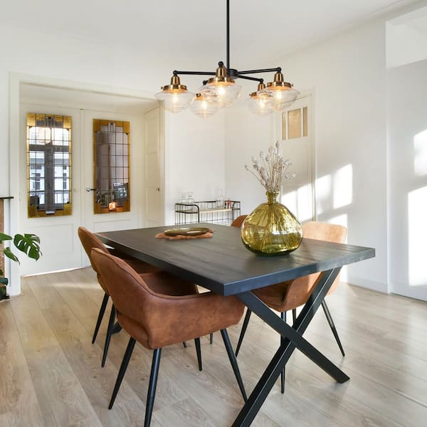 エレガンス V 05 27g Zevni 22.5 in. 5-Light Brass-Plated Round Chandelier, Seeded Glass