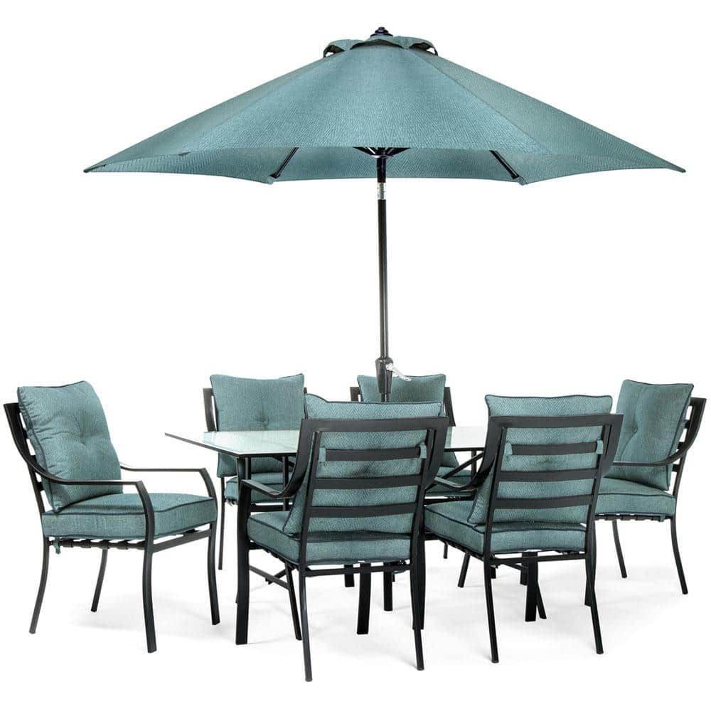 Lavallette Classic Cool Blue 9-Foot Weather-Resistant Patio Umbrella