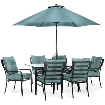 Amazon.com: Sophia & William Patio Dining Set 8 Pieces Outdoor Metal Furniture  Set with 13ft Double-Sided Patio Umbrella Beige, 6 x Swivel Patio Dining  Chairs, 1 Wood Like Umbrella Table for Patio