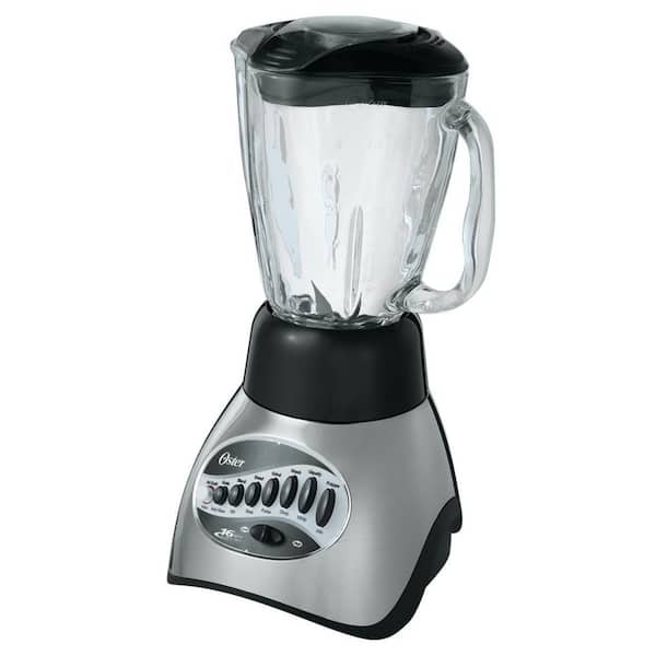 Oster Classic Series 40 oz. 16-Speed Brushed Nickel Blender with 5-Cup Glass  Jar 2110134 - The Home Depot
