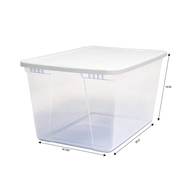 Rubbermaid 4-Pack 18.63-in W x 12.25-in H x 23.5-in D Clear Plastic  Stackable Bin at