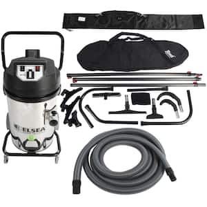 Trantor Industrial 2-Motor Vacuum with Filter Shaker and 35 Ft. Carbon Fiber High Reach Attachment Kit