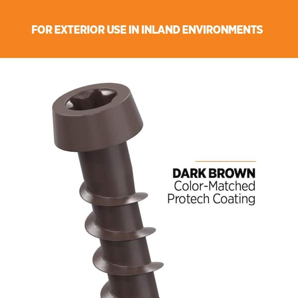 #10 2-1/2 in. Dark Brown Star Drive Trim-Head Composite Deck Screw (350-Count)