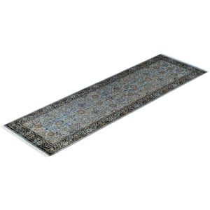 Blue 2 ft. 6 in. x 8 ft. 6 in. Fine Vibrance One-of-a-Kind Hand-Knotted Area Rug