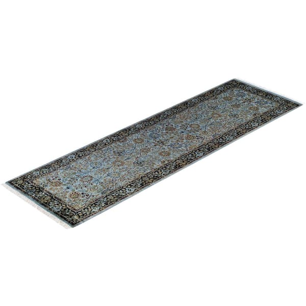 Blue 2 ft. 6 in. x 8 ft. 6 in. Fine Vibrance One-of-a-Kind Hand-Knotted Area Rug
