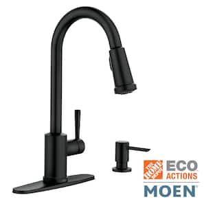 Indi Single-Handle Pull-Down Sprayer Kitchen Faucet with Reflex and Power Clean in Matte Black